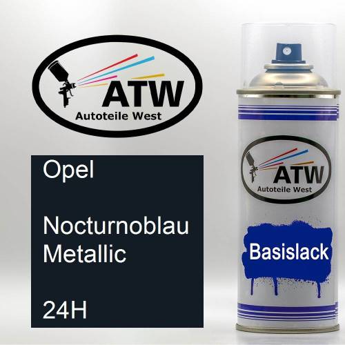 Opel, Nocturnoblau Metallic, 24H: 400ml Sprühdose, von ATW Autoteile West.